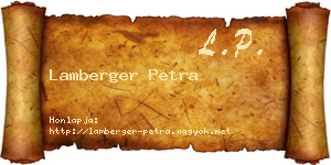 Lamberger Petra névjegykártya